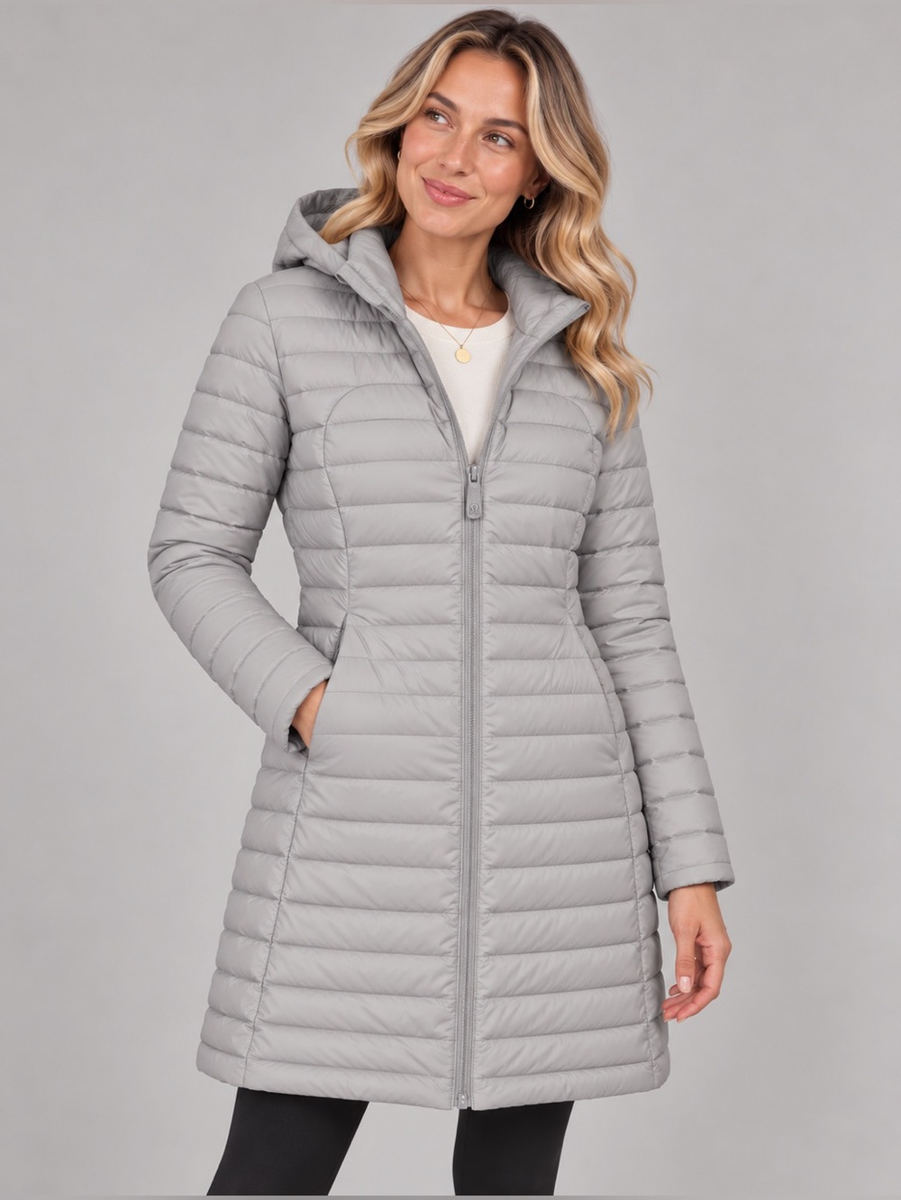 Lululemon Pack It Down Long Jacket – Light Grey – Size 6